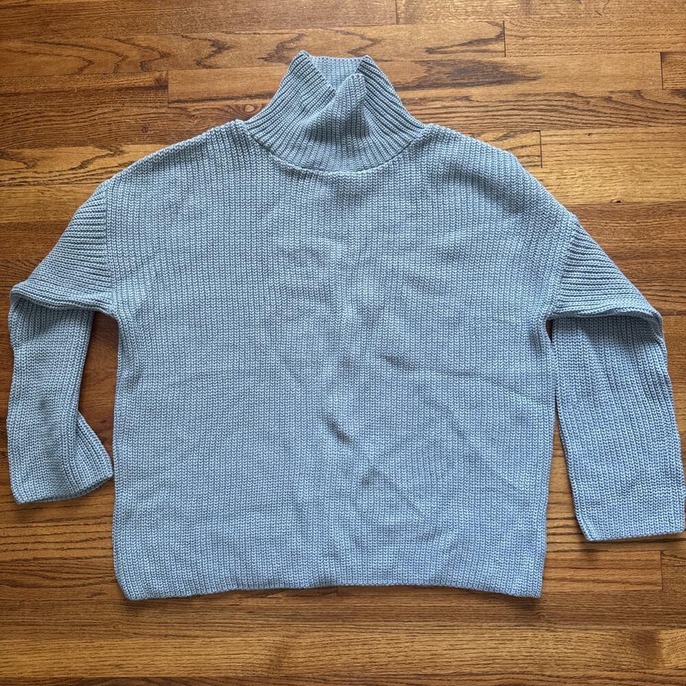 ASOS DESIGN oversized knitted fisherman jumper blue Size M
